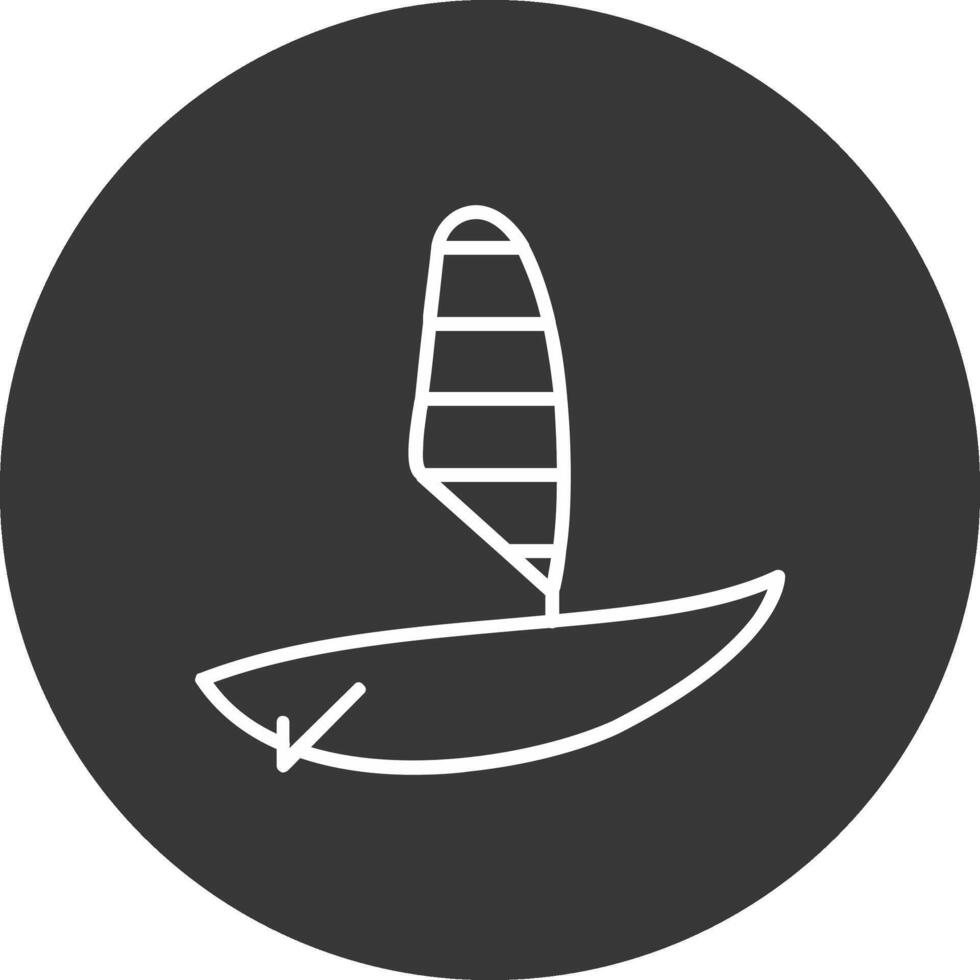 Windsurfing Line Inverted Icon Design vector