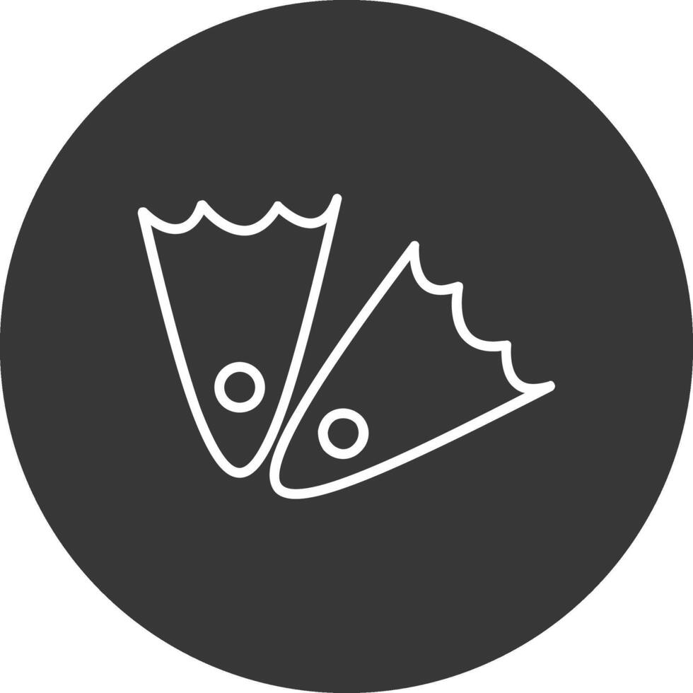 Fins Line Inverted Icon Design vector