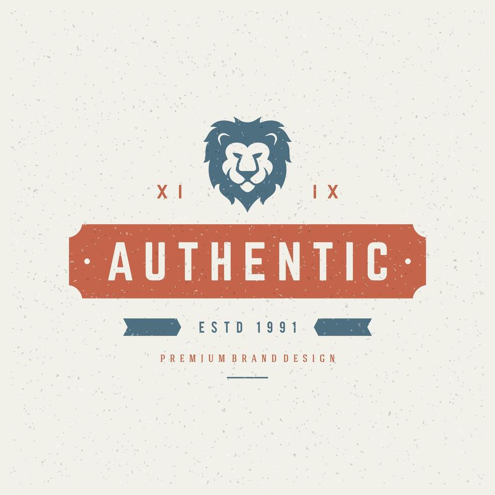Lion head Design Element in Vintage Style for Logotype vector