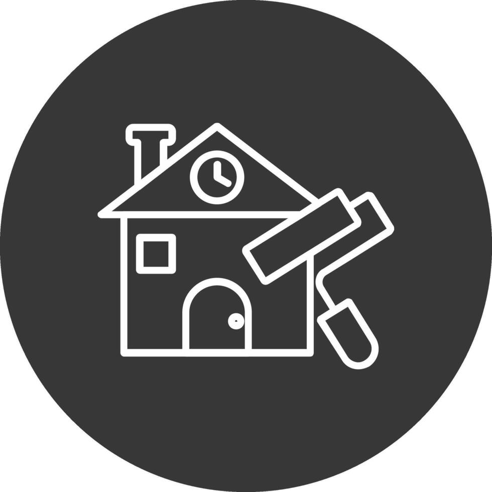 House Painting Line Inverted Icon Design vector