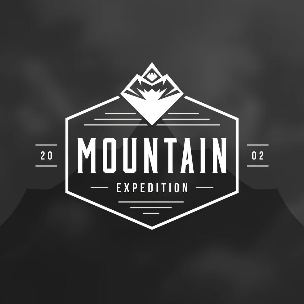 Mountains logo emblem illustration. vector