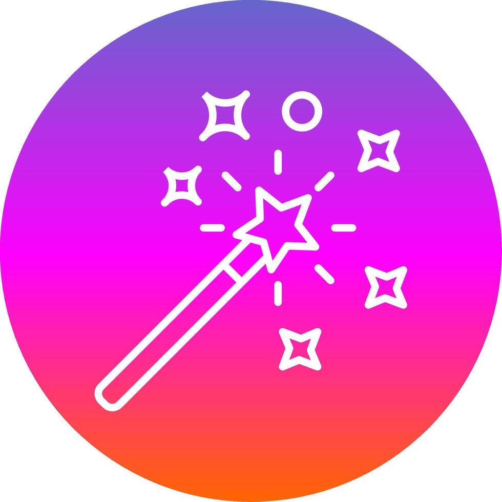 Magic Wand Line Gradient Circle Icon vector
