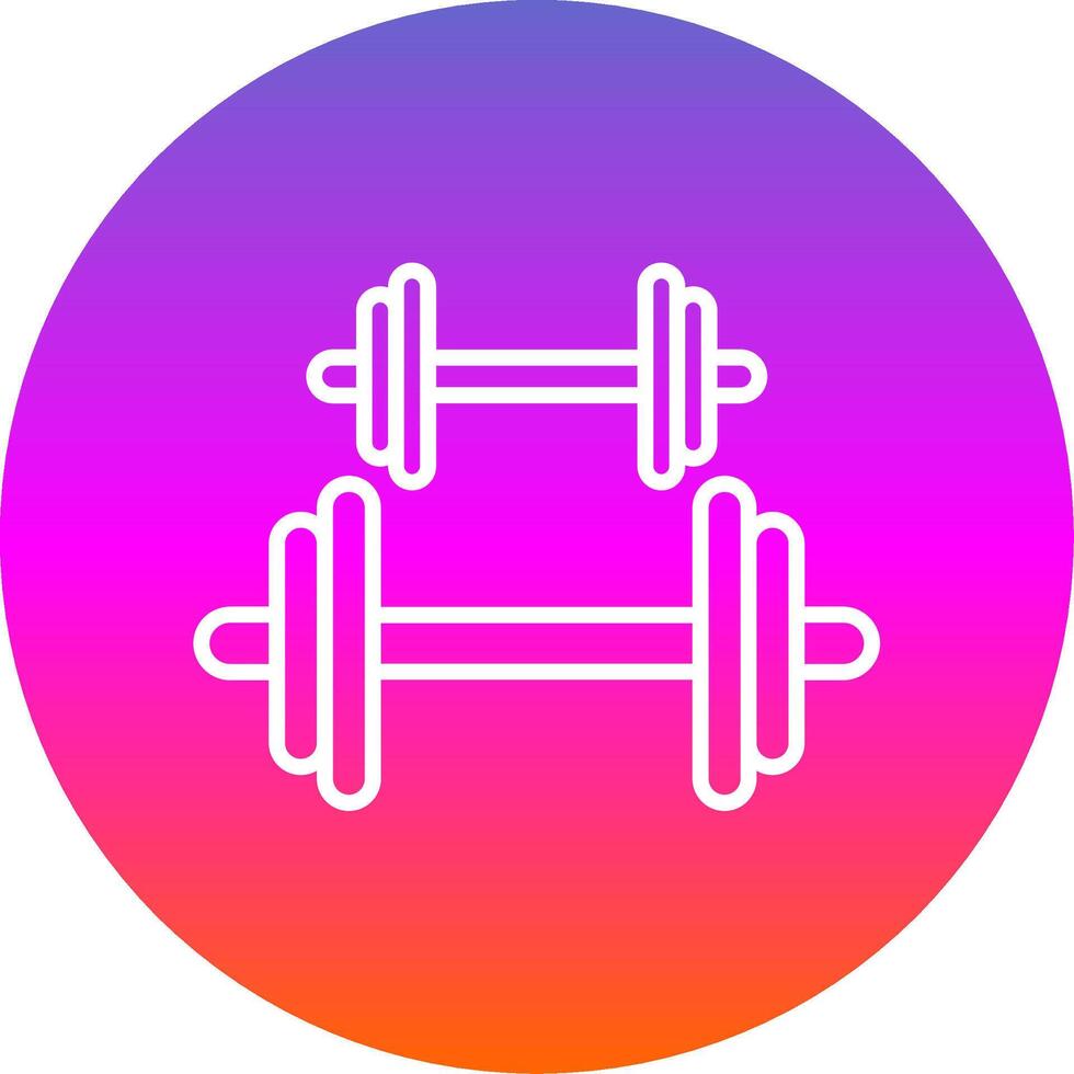 Dumbbell Line Gradient Circle Icon vector