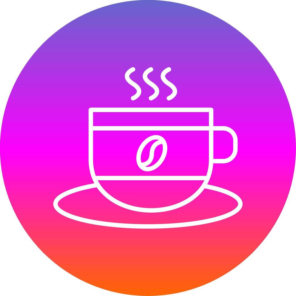 Coffee Cup Line Gradient Circle Icon vector