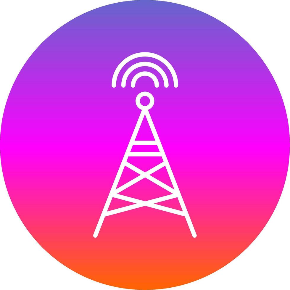 Radio Tower Line Gradient Circle Icon vector