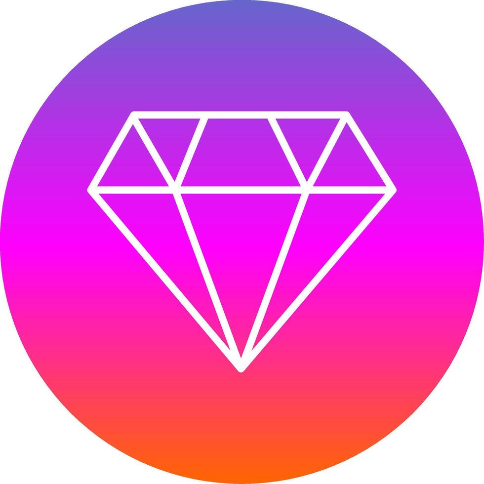 Diamond Line Gradient Circle Icon vector