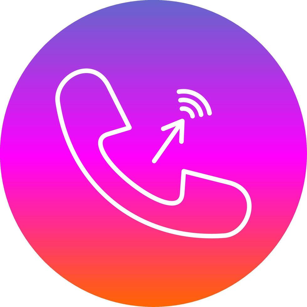 Phone Call Line Gradient Circle Icon vector