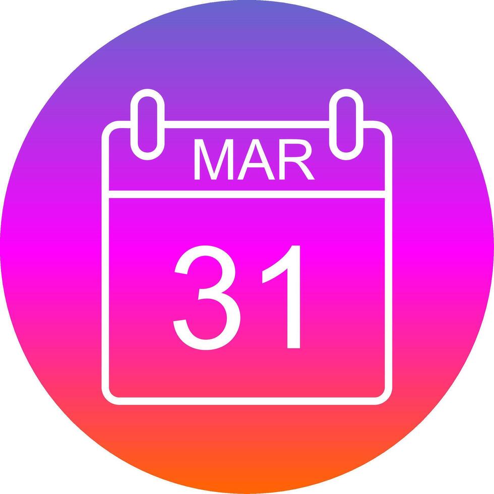 March Line Gradient Circle Icon vector