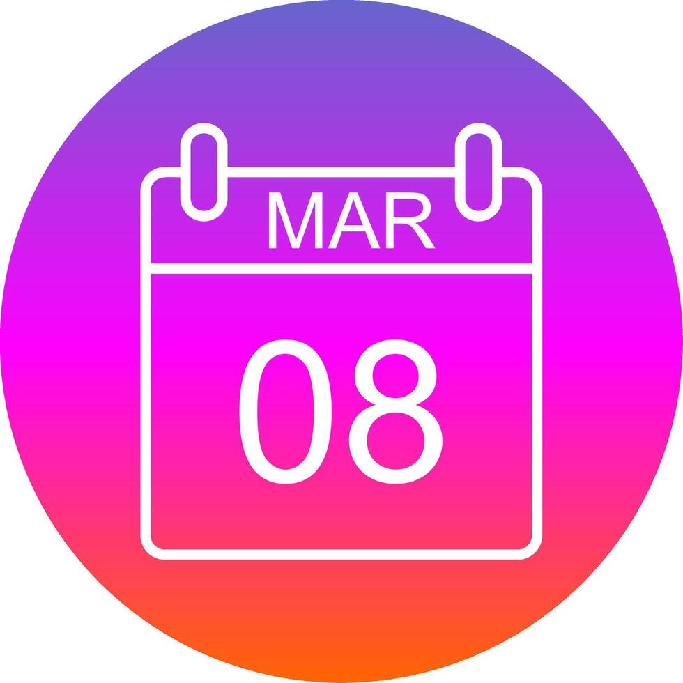 March Line Gradient Circle Icon vector