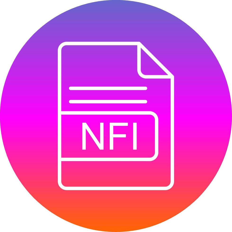 NFI File Format Line Gradient Circle Icon vector