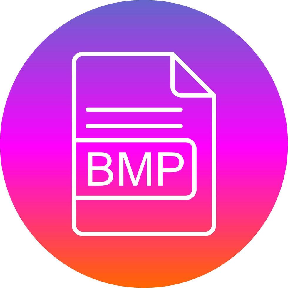 bmp archivo formato línea degradado circulo icono vector