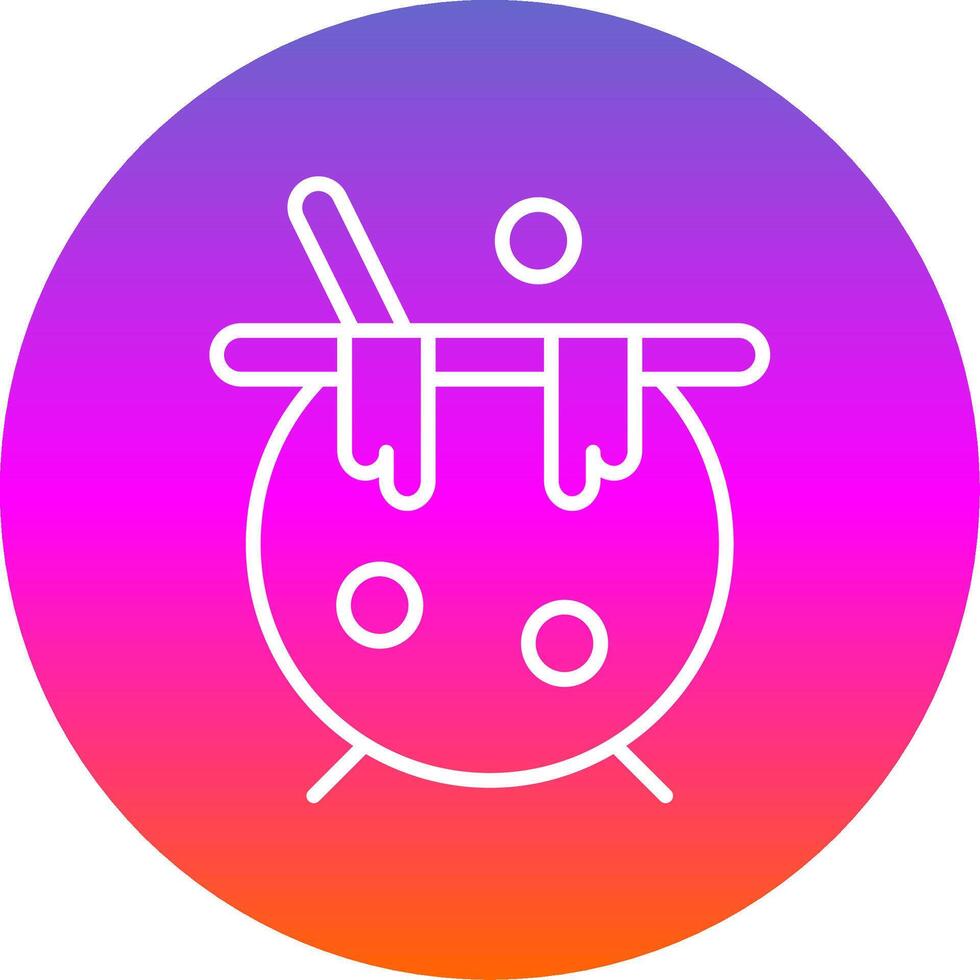 Cauldron Line Gradient Circle Icon vector