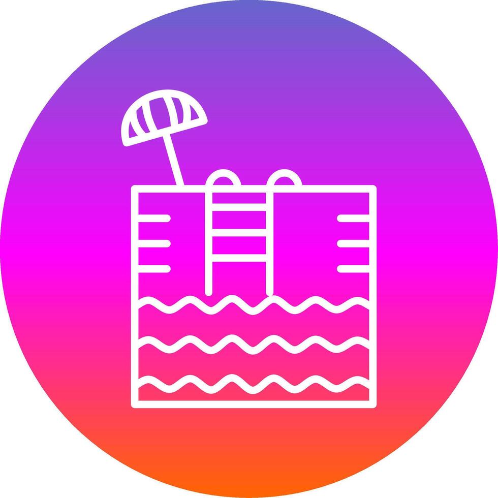 Swimming Pool Line Gradient Circle Icon vector