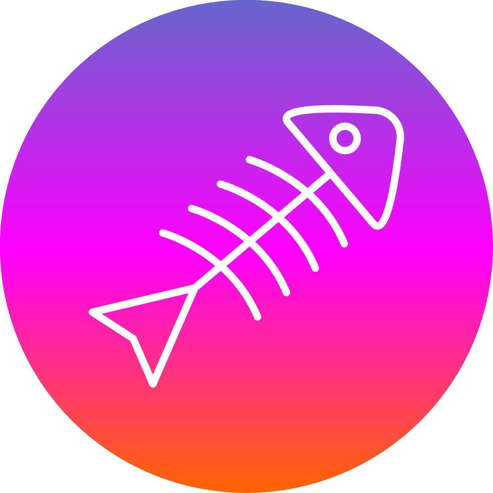 Rotten Fish Line Gradient Circle Icon vector