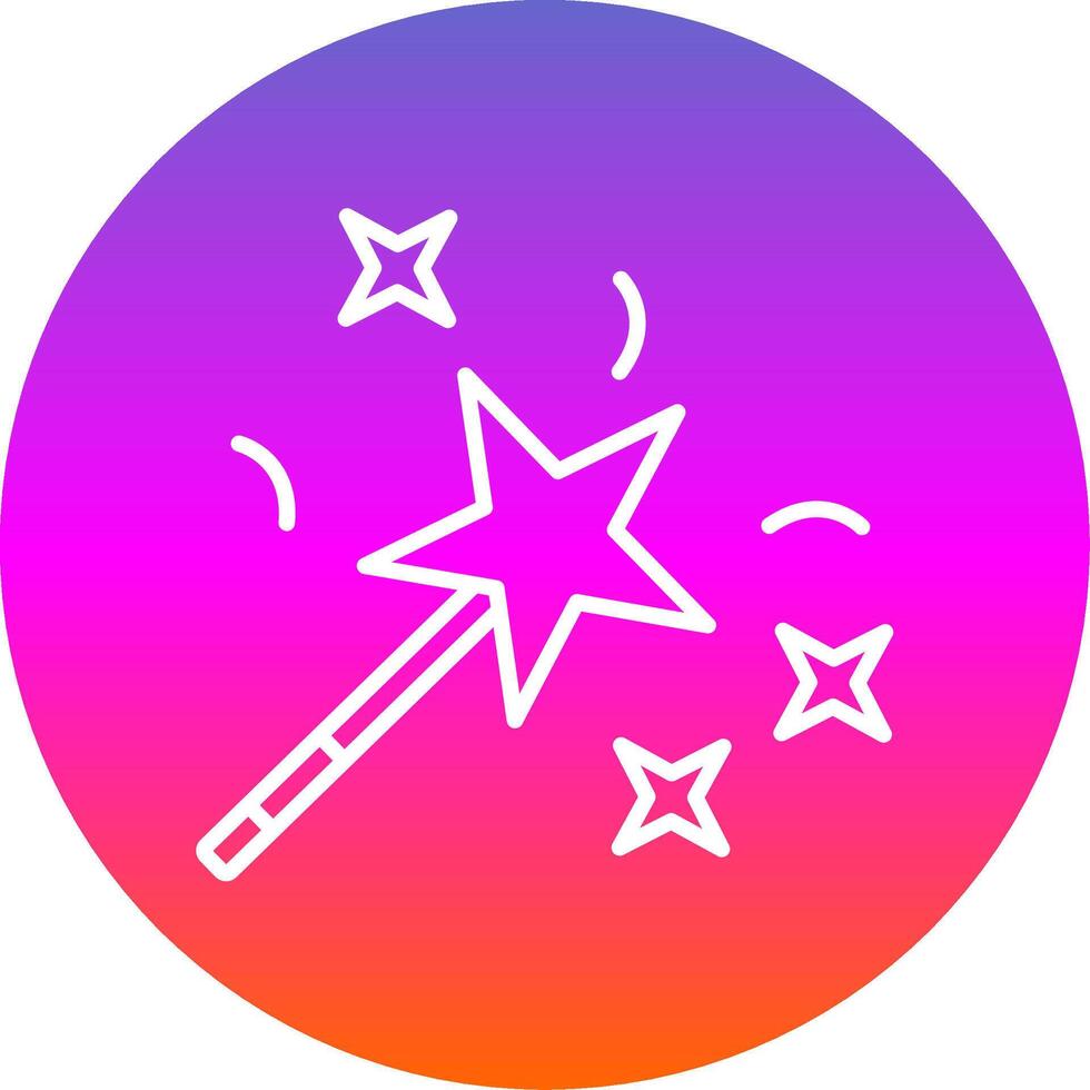 Magic Wand Line Gradient Circle Icon vector