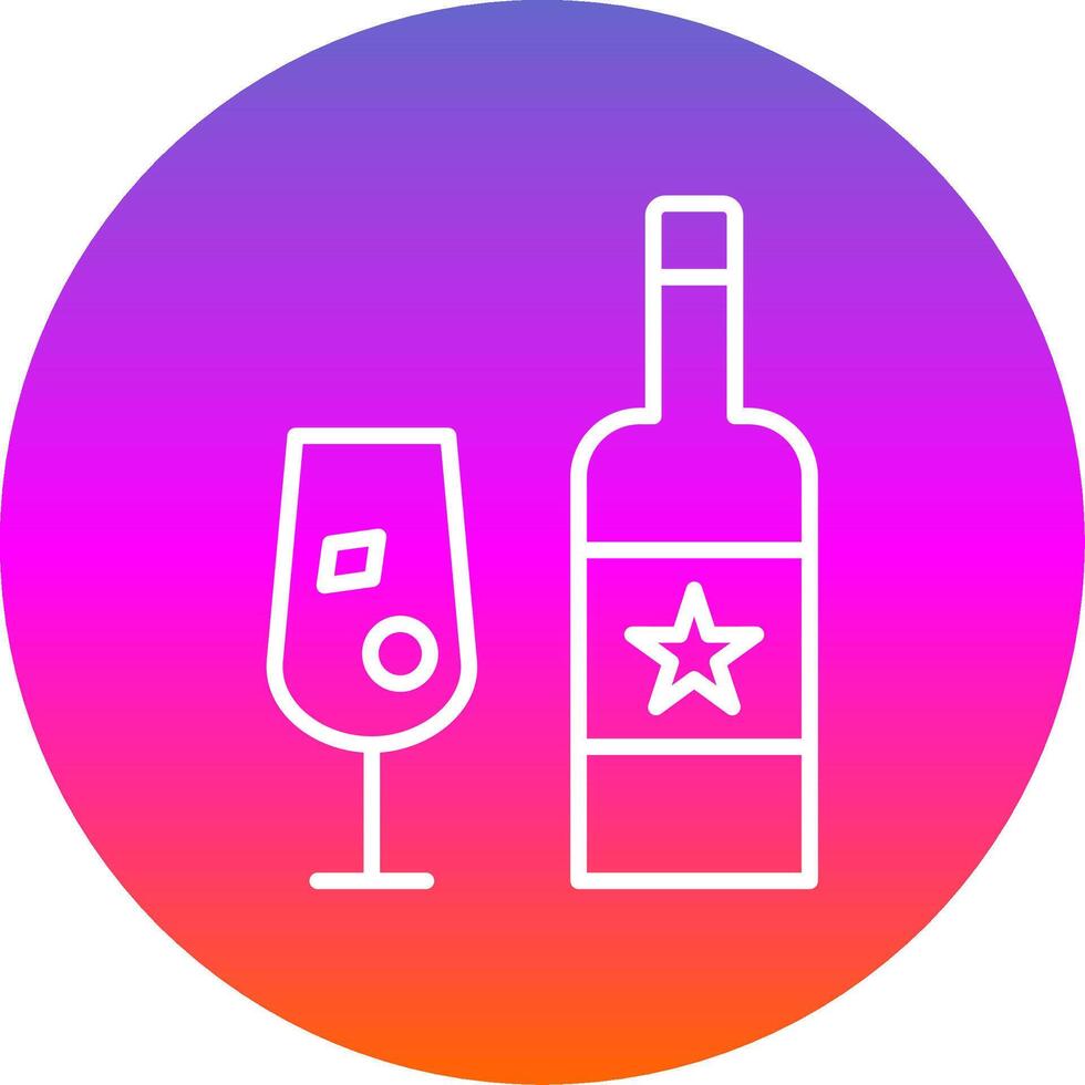 Champagne Line Gradient Circle Icon vector