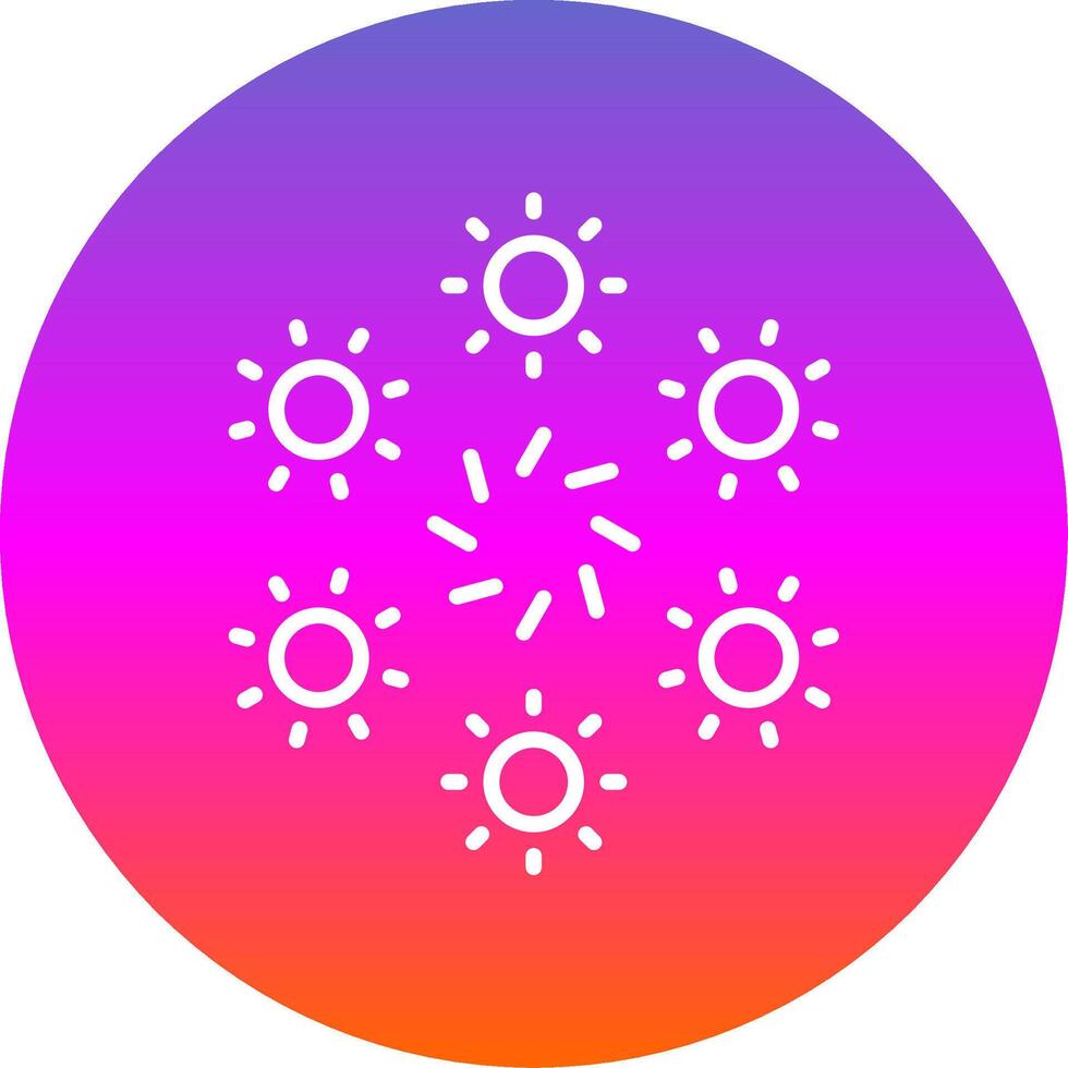 Firework Line Gradient Circle Icon vector