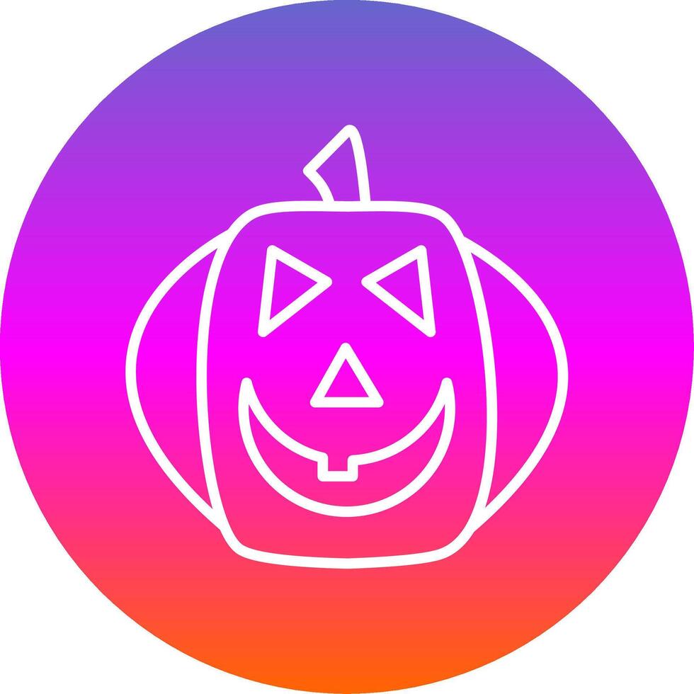 Halloween Pumpkin Line Gradient Circle Icon vector