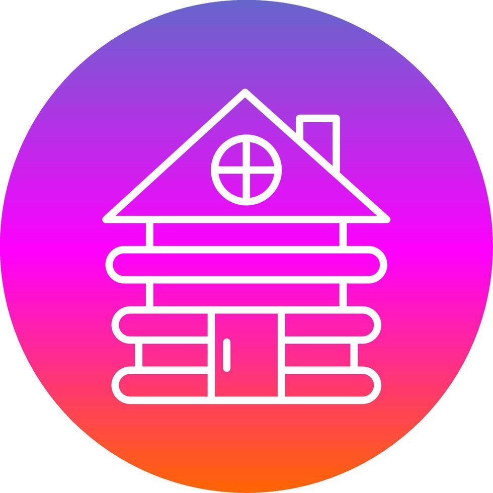 Cabin Line Gradient Circle Icon vector