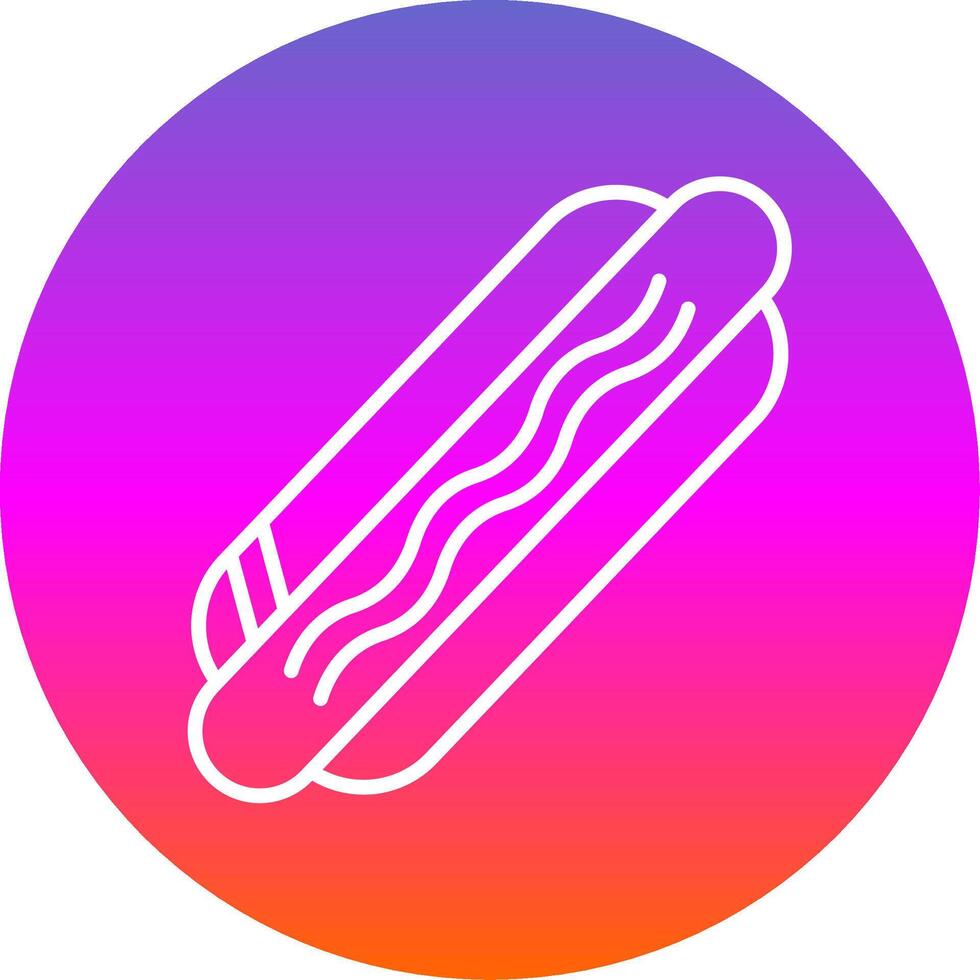 Hot Dog Line Gradient Circle Icon vector