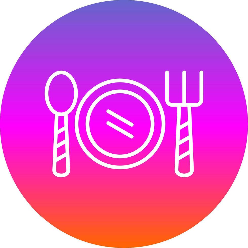 Cutlery Line Gradient Circle Icon vector