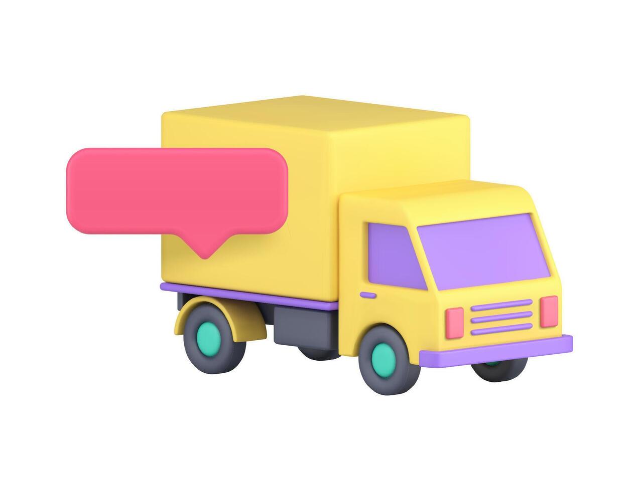 Van truck cargo transportation automobile delivery moving with quick tips 3d icon realistic vector