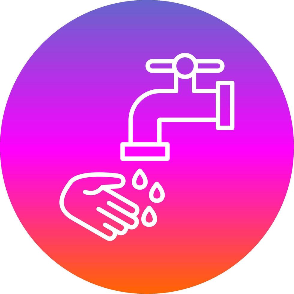 Washing Hands Line Gradient Circle Icon vector