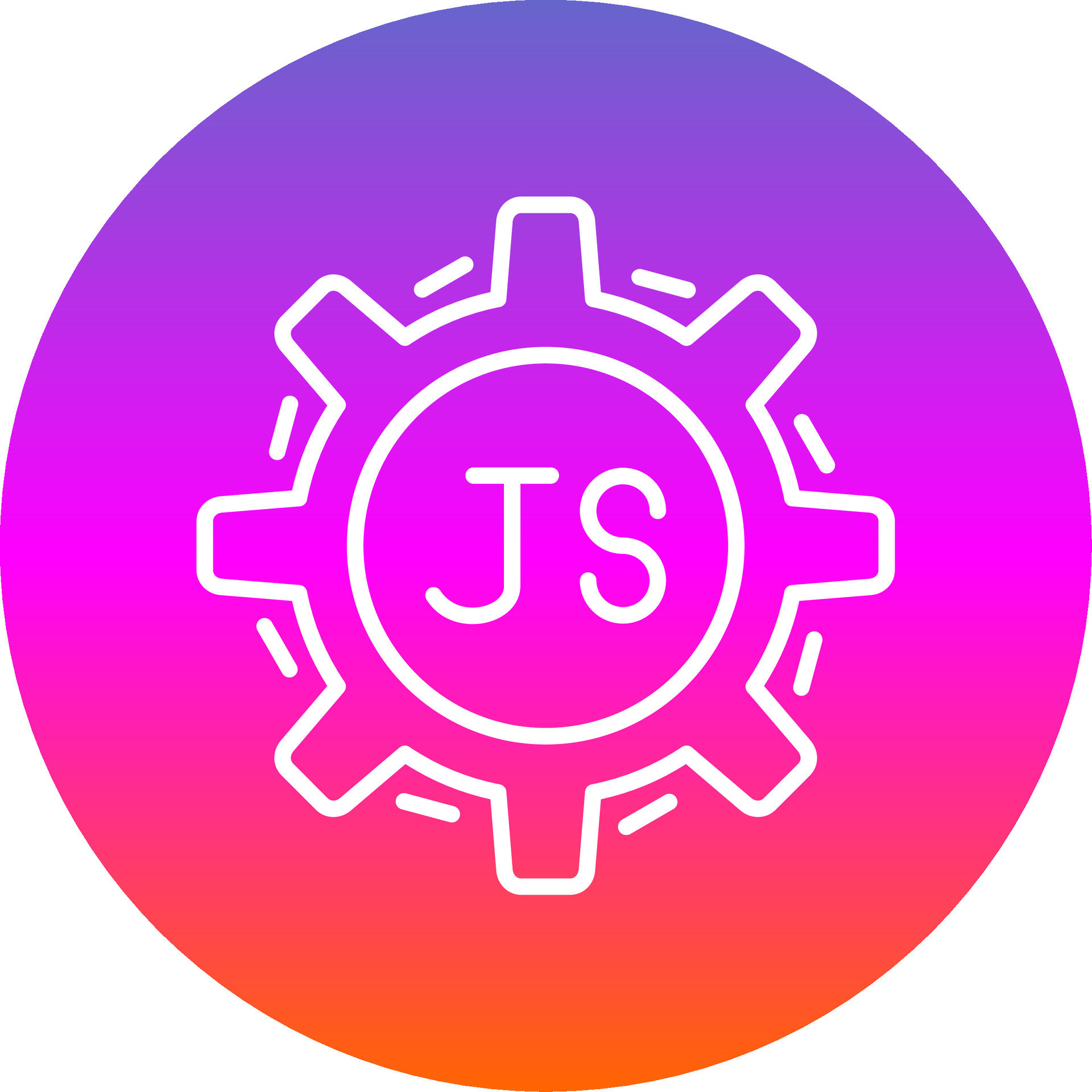 Javascript Line Gradient Circle Icon 43712805 Vector Art at Vecteezy