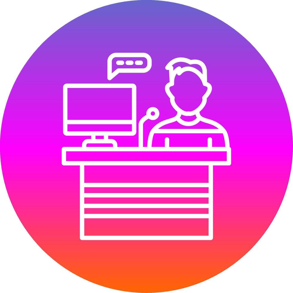 Analyst Line Gradient Circle Icon vector