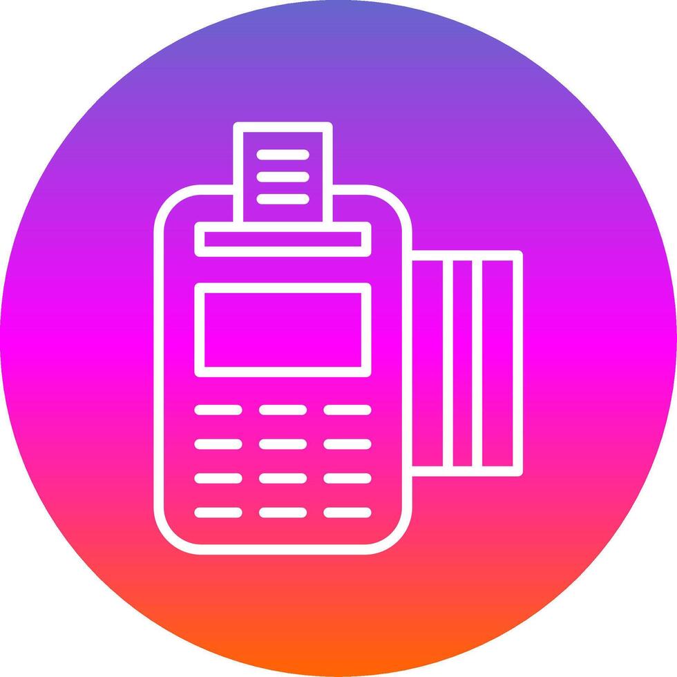Pos Terminal Line Gradient Circle Icon vector