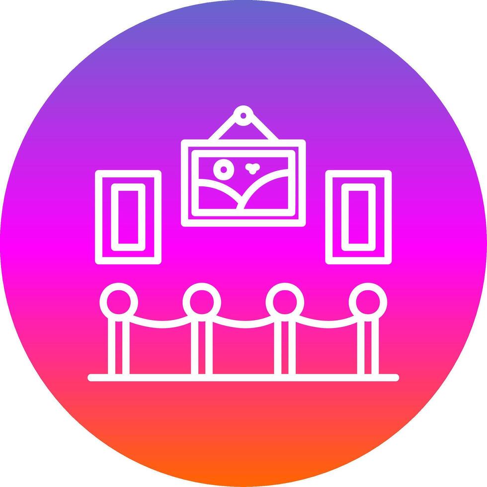 Art Gallery Line Gradient Circle Icon vector