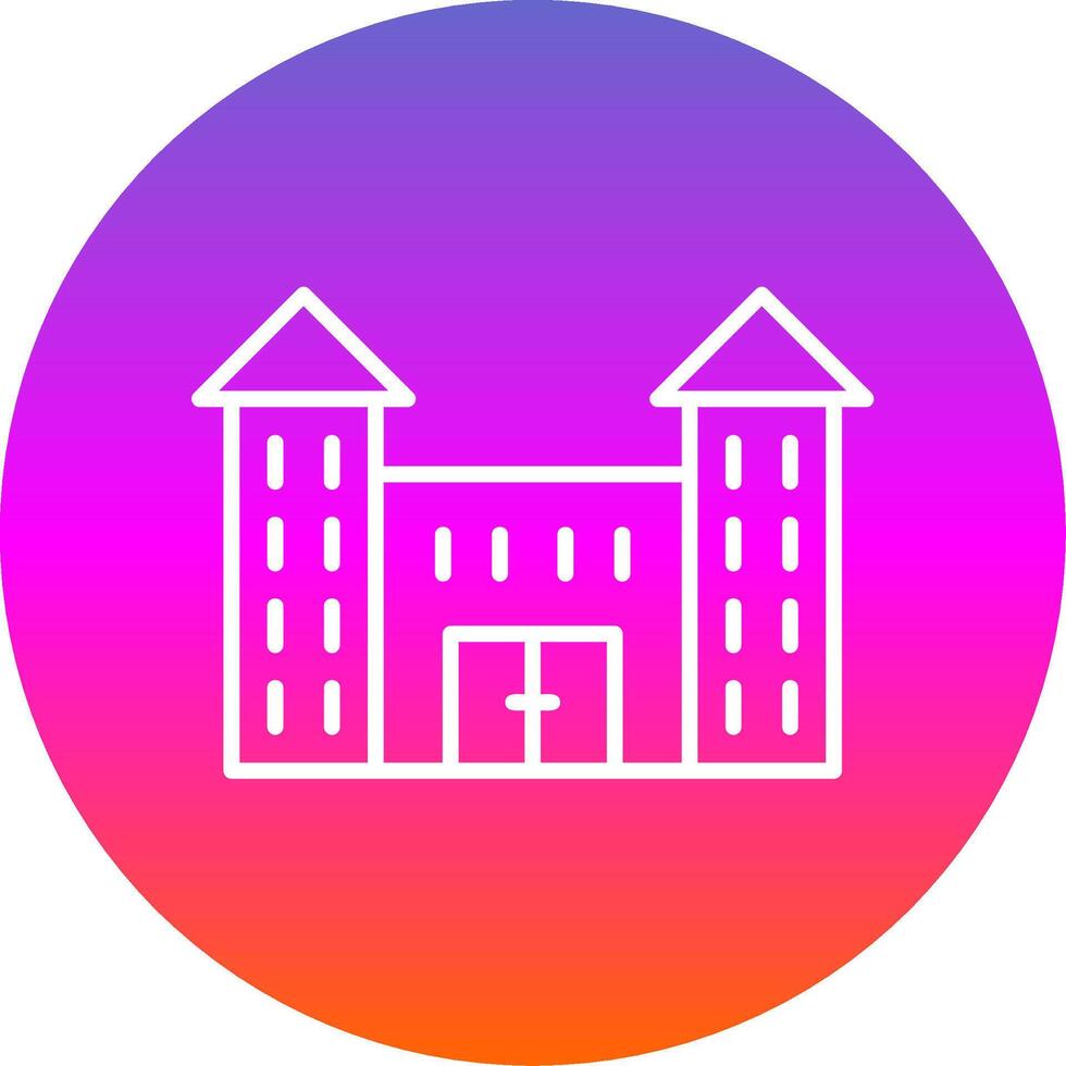 Victorian House Line Gradient Circle Icon vector