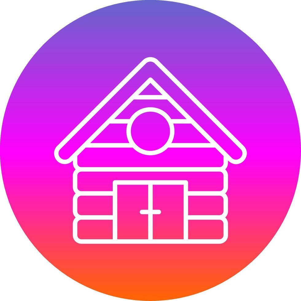 Cabin Line Gradient Circle Icon vector