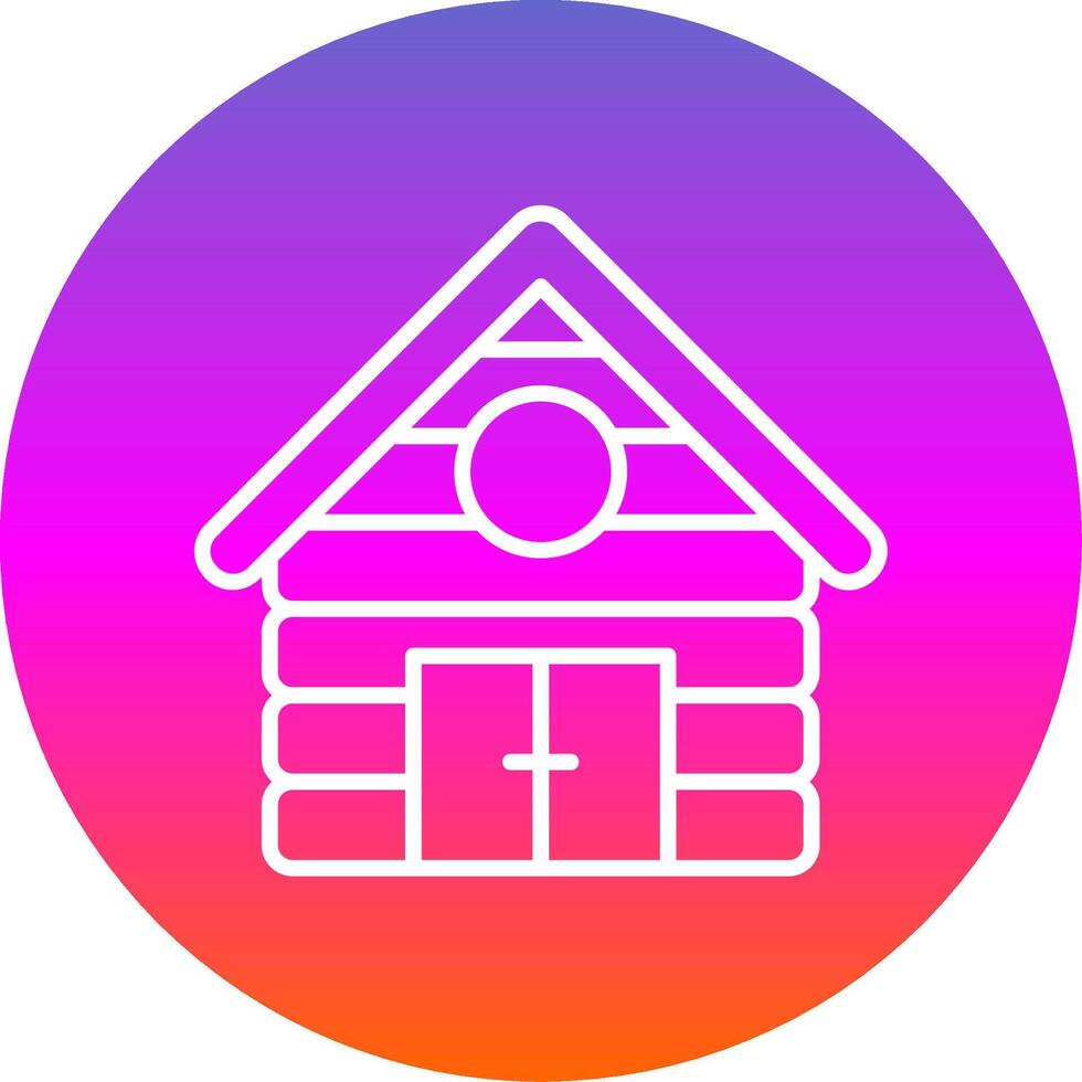 Cabin Line Gradient Circle Icon vector