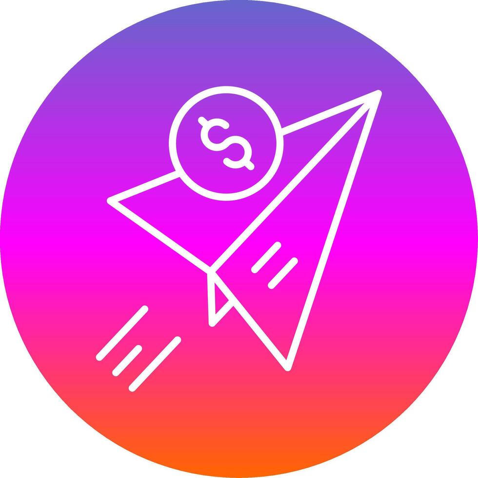 Send Money Line Gradient Circle Icon vector