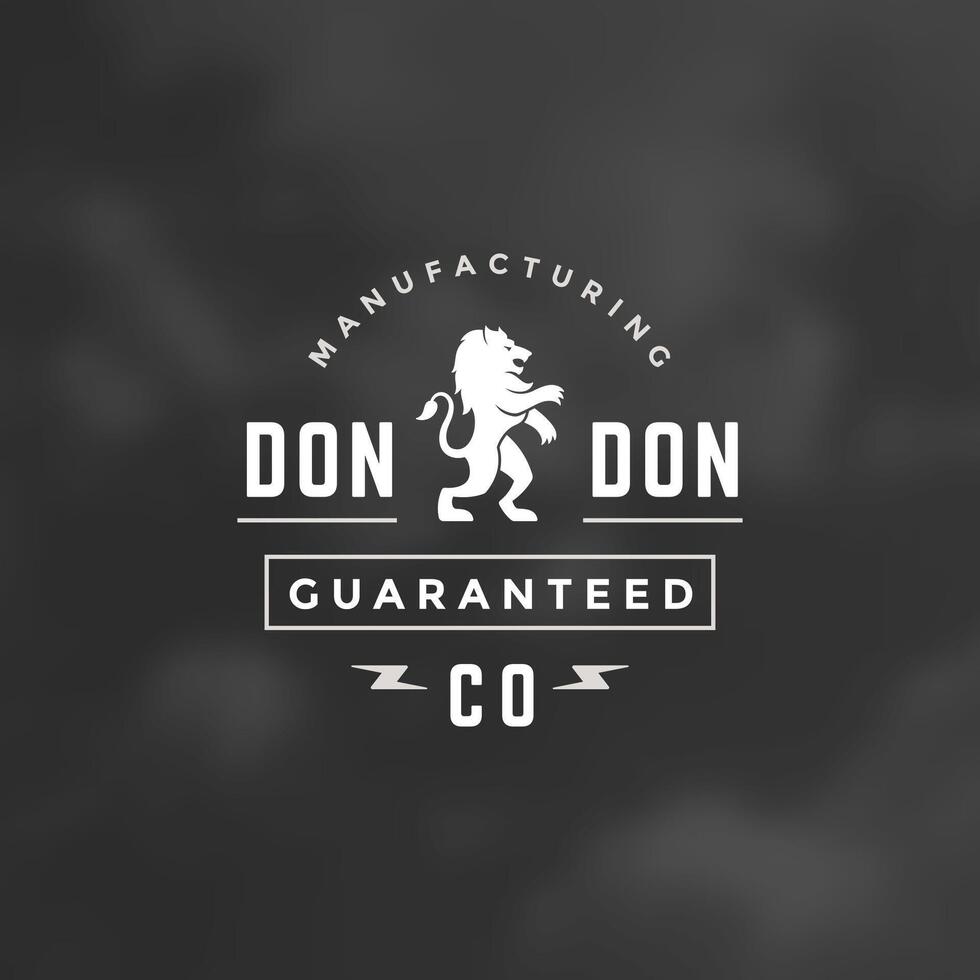 King Lion Design Element in Vintage Style for Logo vector