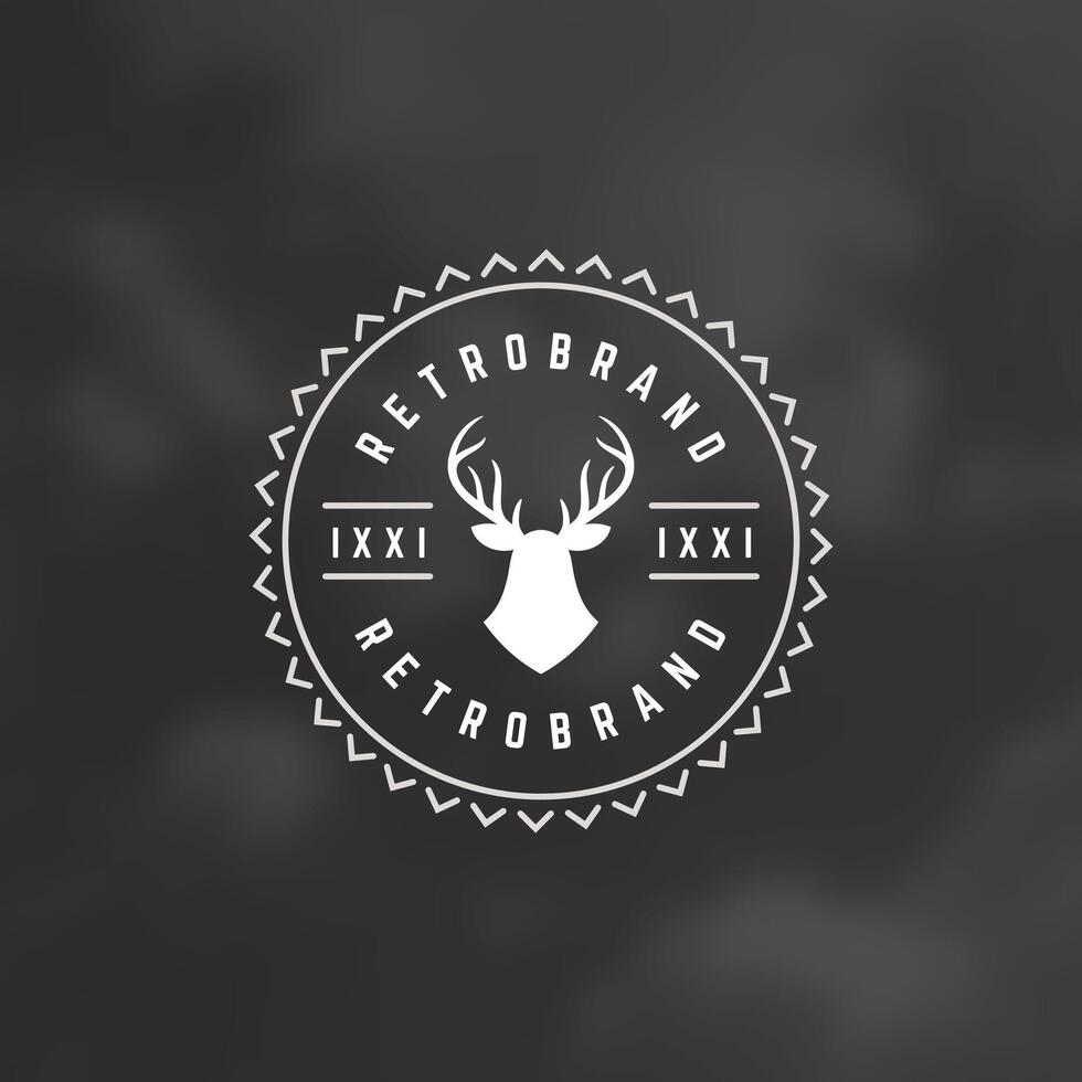 Deer head Design Element in Vintage Style for Logotype vector
