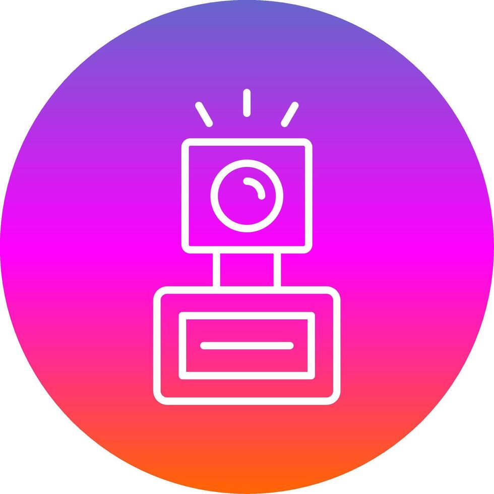 Camera Flash Line Gradient Circle Icon vector