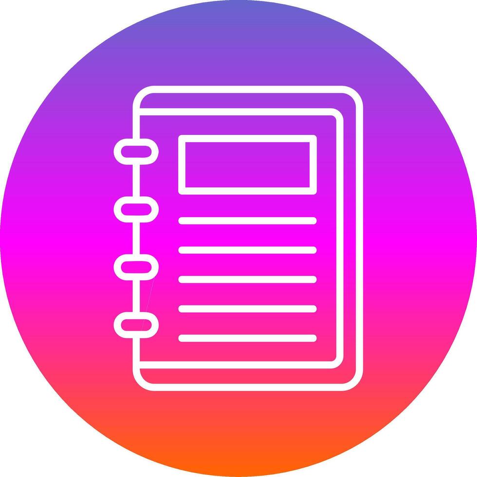 Take Note Line Gradient Circle Icon vector