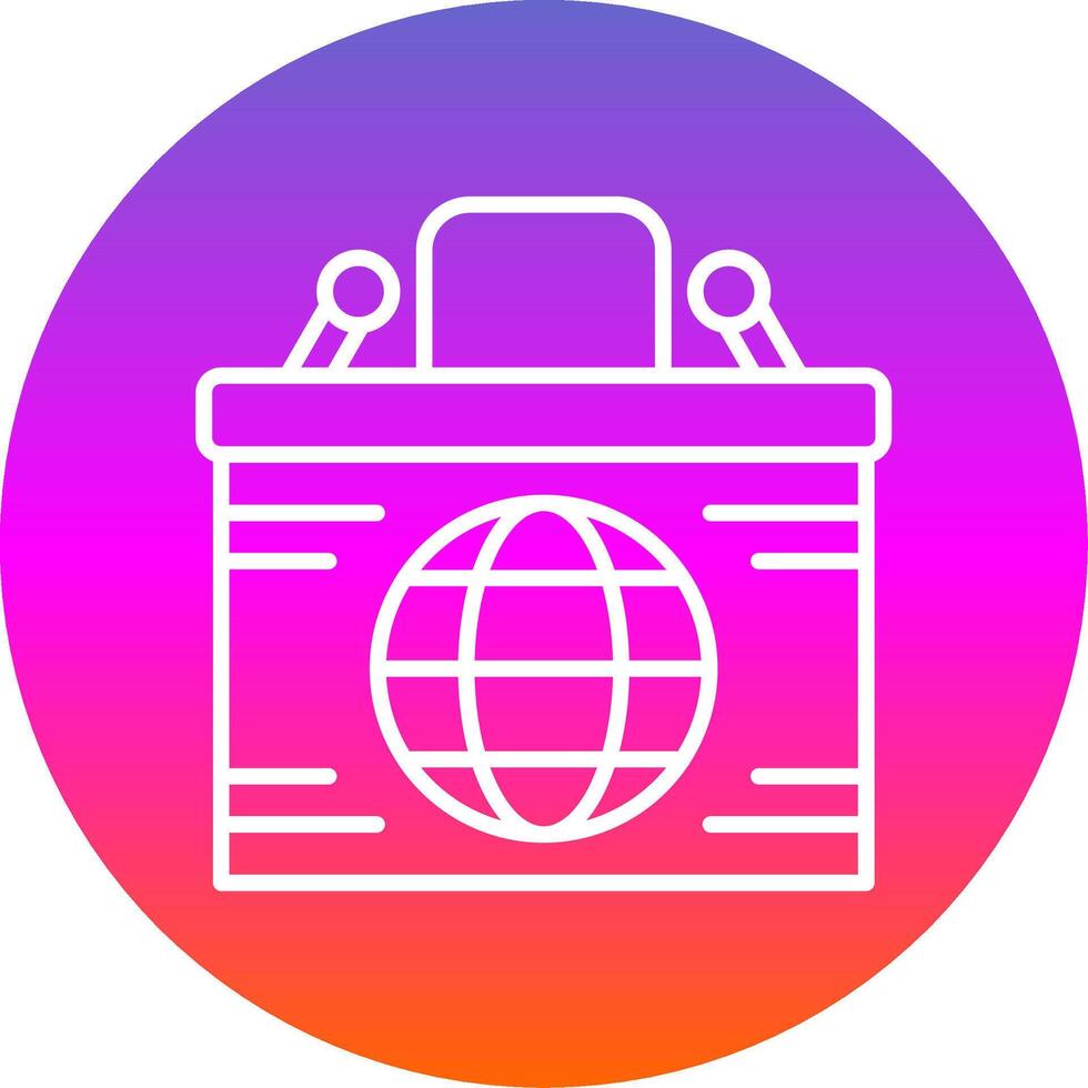 Desk Line Gradient Circle Icon vector