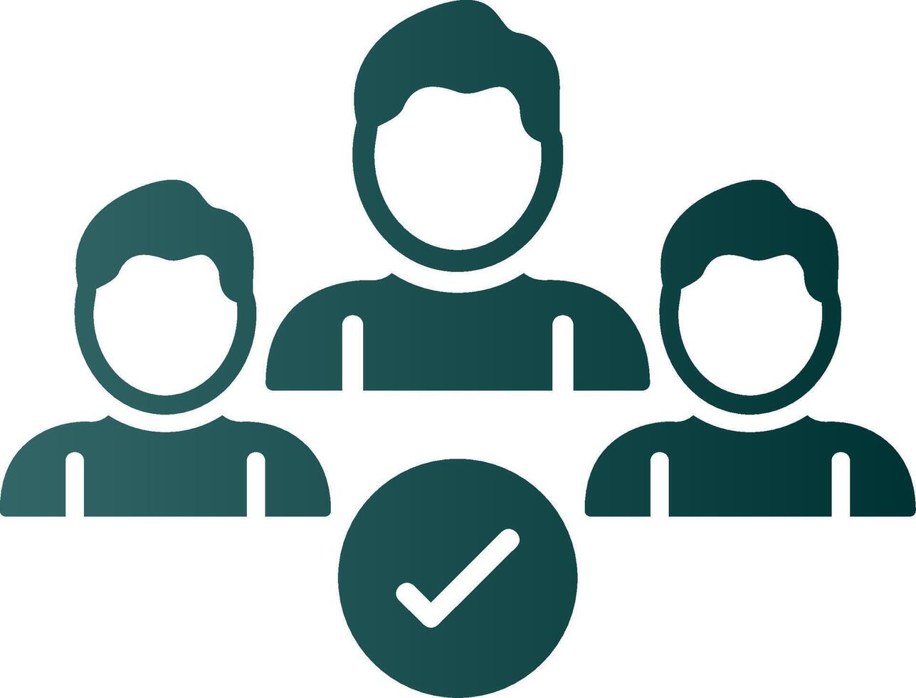 Secure Team Check Glyph Gradient Icon vector