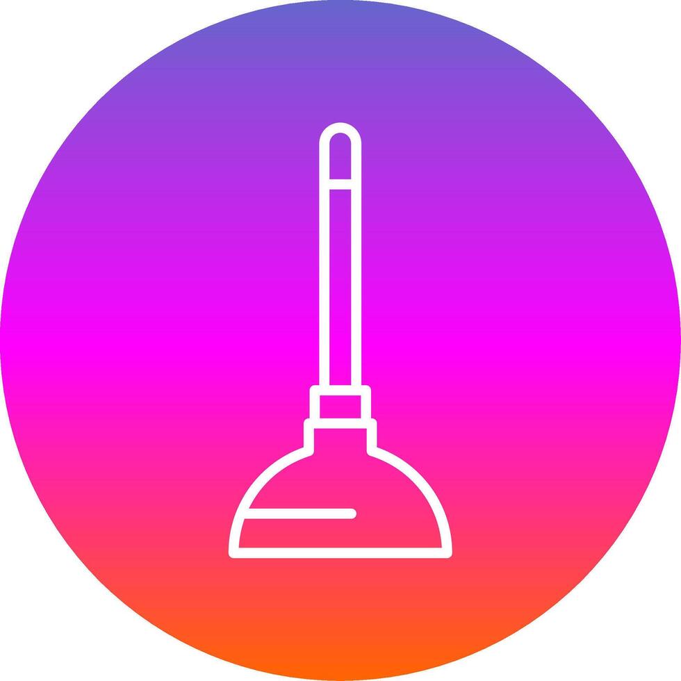 Plunger Line Gradient Circle Icon vector