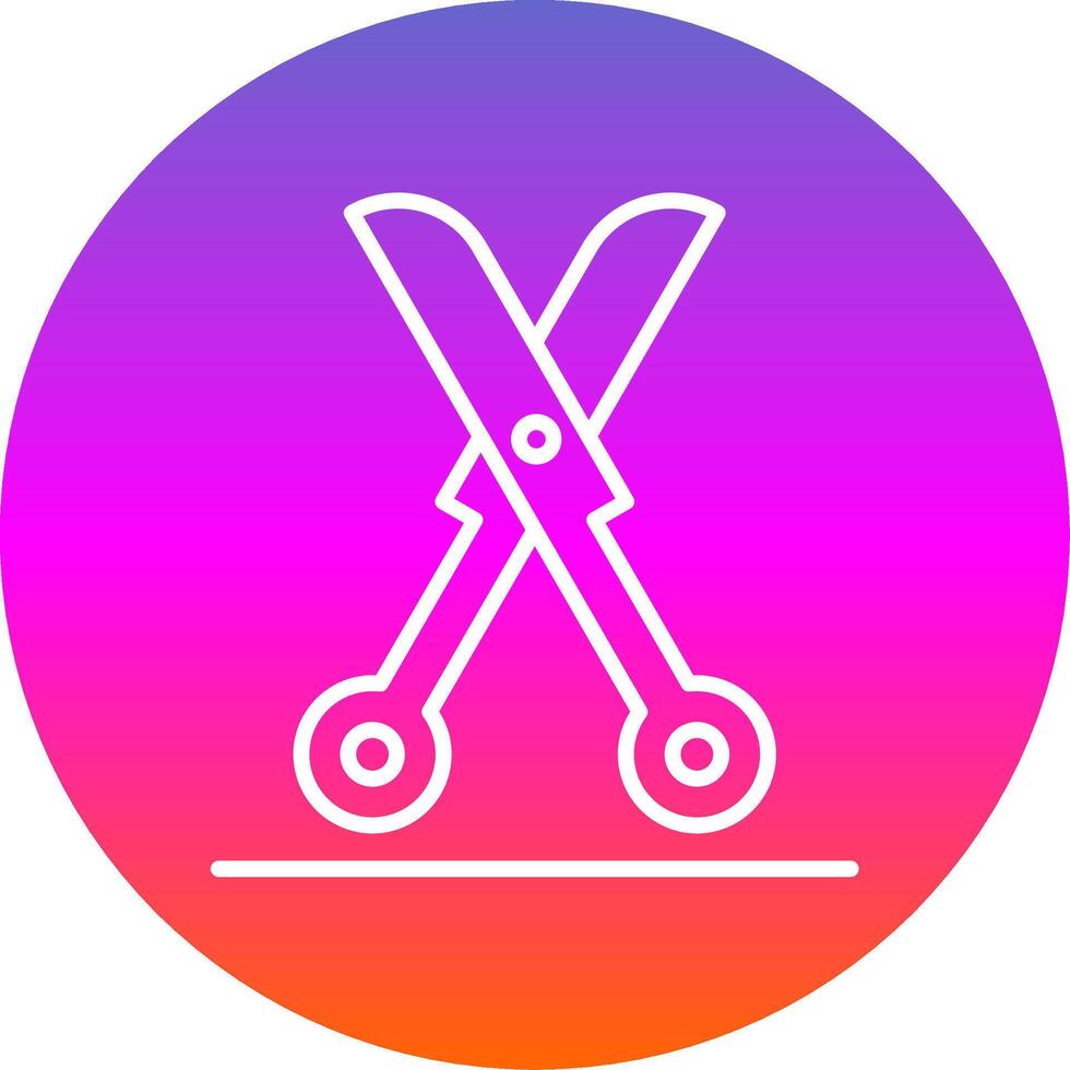 Shears Line Gradient Circle Icon vector