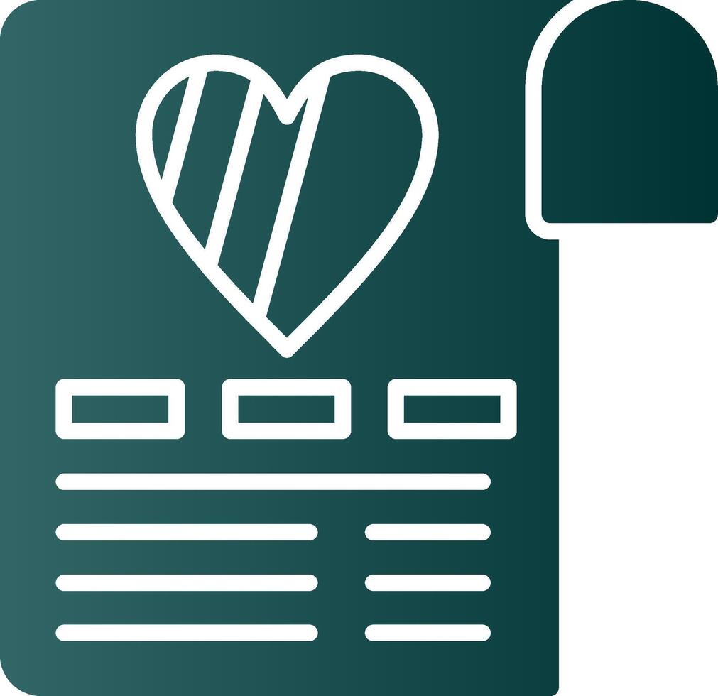 Wish List Glyph Gradient Icon vector