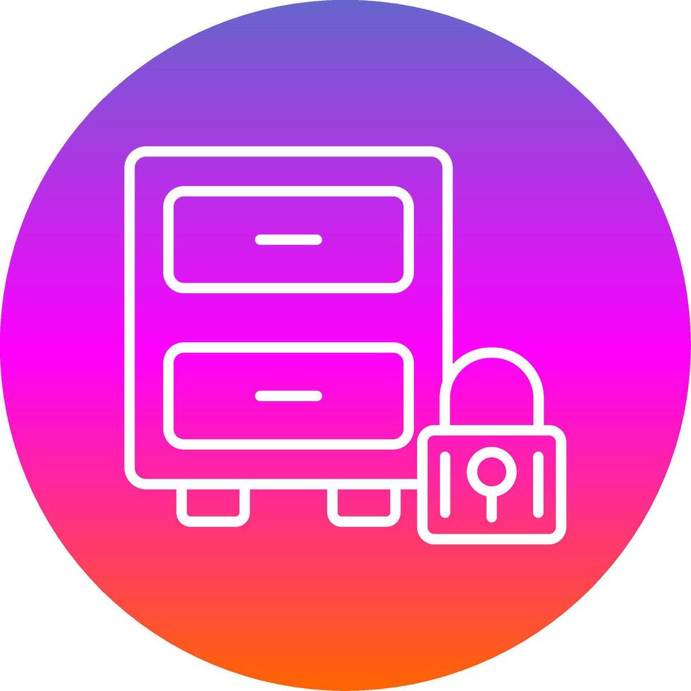Filing Cabinet Line Gradient Circle Icon vector