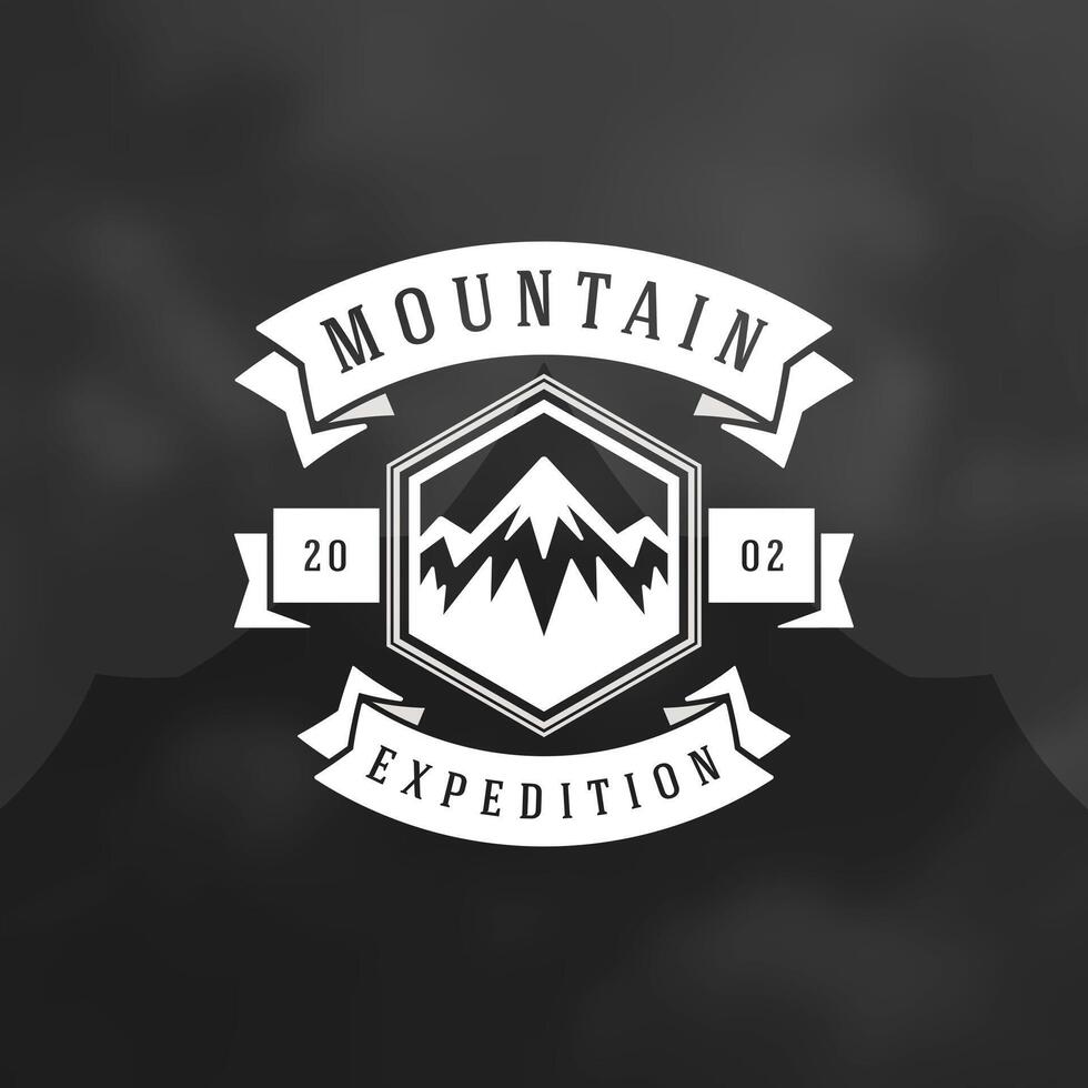 Mountains logo emblem illustration. vector
