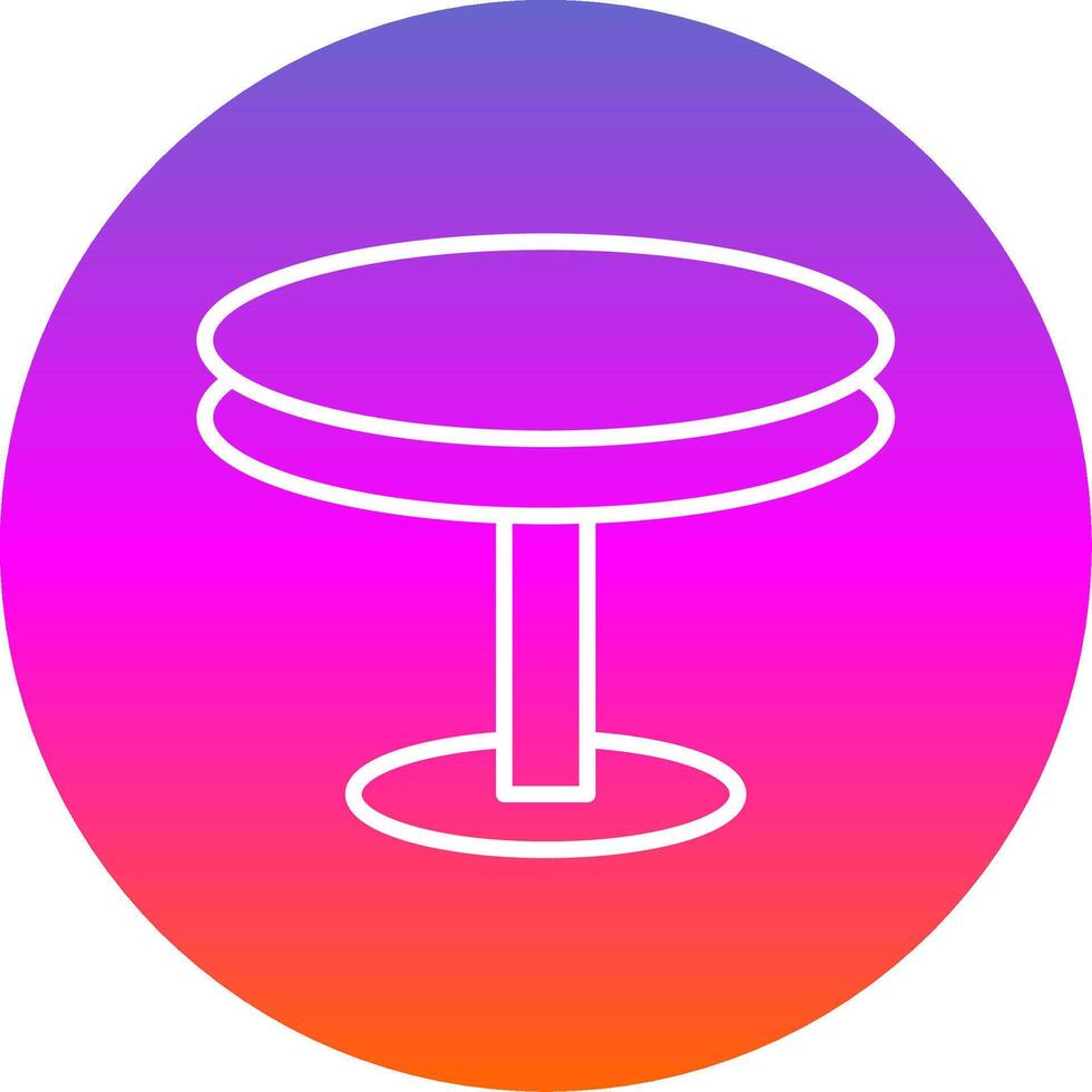 Round Table Line Gradient Circle Icon vector