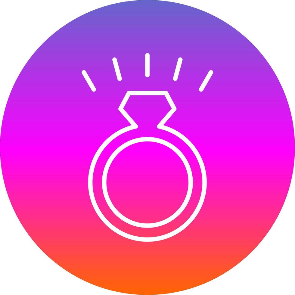Diamond Ring Line Gradient Circle Icon vector