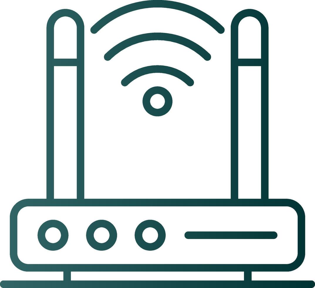 Wireless Modem Line Gradient Icon vector