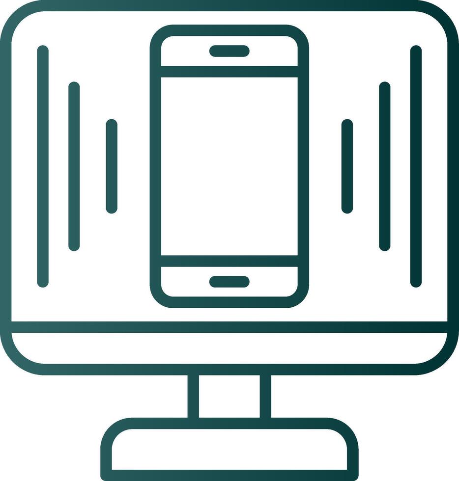 Responsive Design Line Gradient Icon vector
